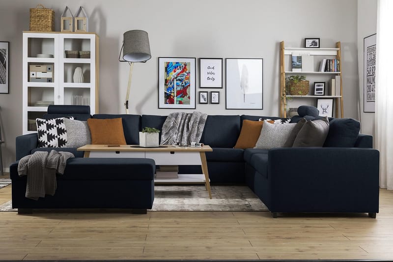 Crazy 7-sits Vändbar L-formad XX-Large Hörnsoffa i Tyg - Blå - Möbler - Vardagsrum - Soffor - Hörnsoffor