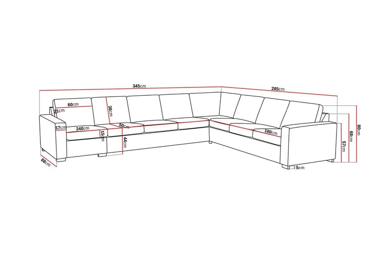 Crazy 7-sits Vändbar L-formad XX-Large Hörnsoffa i Tyg - Blå - Möbler - Vardagsrum - Soffor - Hörnsoffor
