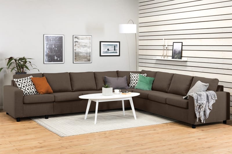 Crazy 7-sits Vändbar L-formad XX-Large Hörnsoffa i Tyg - Brun - Möbler - Vardagsrum - Soffor - Hörnsoffor