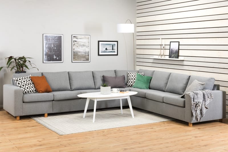 Crazy 7-sits Vändbar L-formad XX-Large Hörnsoffa i Tyg - Grå - Möbler - Vardagsrum - Soffor - Hörnsoffor