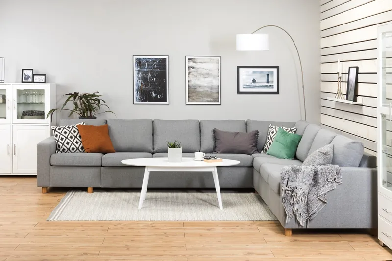 Crazy 7-sits Vändbar L-formad XX-Large Hörnsoffa i Tyg - Grå - Möbler - Vardagsrum - Soffor - Hörnsoffor