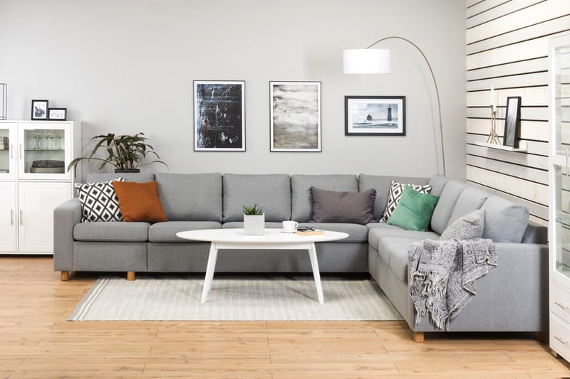 Crazy 7-sits Vändbar L-formad XX-Large Hörnsoffa i Tyg - Grå - Möbler - Vardagsrum - Soffor - Hörnsoffor