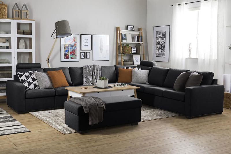 Crazy 7-sits Vändbar L-formad XX-Large Hörnsoffa i Tyg - Mörkgrå - Möbler - Vardagsrum - Soffor - Hörnsoffor