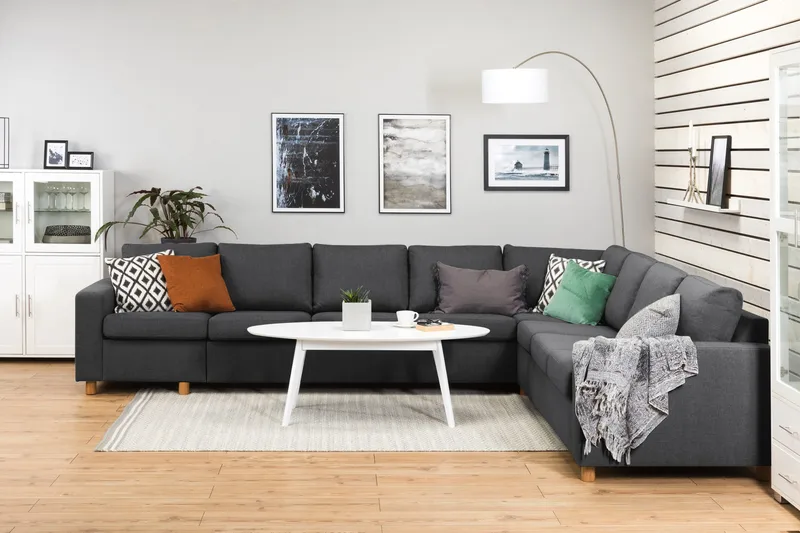 Crazy 7-sits Vändbar L-formad XX-Large Hörnsoffa i Tyg - Mörkgrå - Möbler - Vardagsrum - Soffor - Hörnsoffor