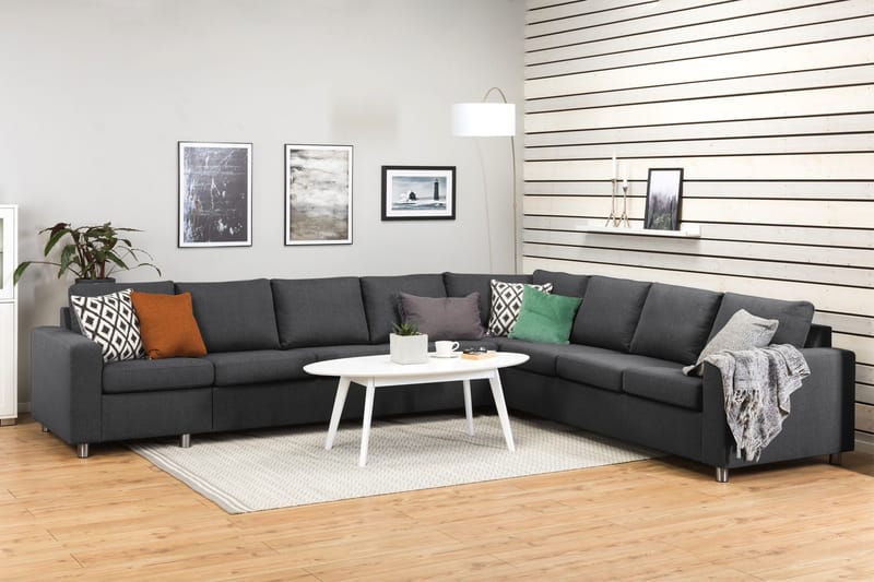 Crazy 7-sits Vändbar L-formad XX-Large Hörnsoffa i Tyg - Mörkgrå - Möbler - Vardagsrum - Soffor - Hörnsoffor