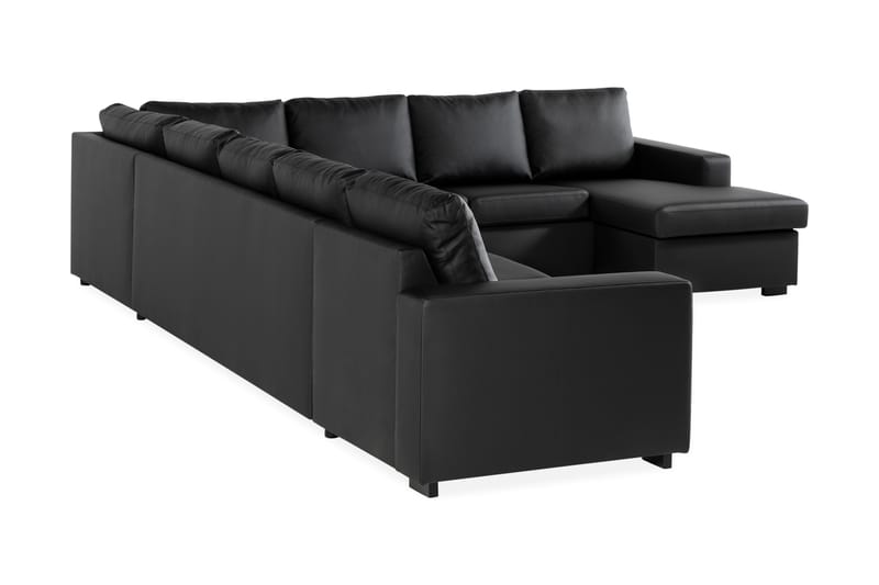 Crazy 7-sits Vändbar U-formad XX-Large Hörnsoffa med divan i Konstläder - Svart - Möbler - Vardagsrum - Soffor - Hörnsoffor