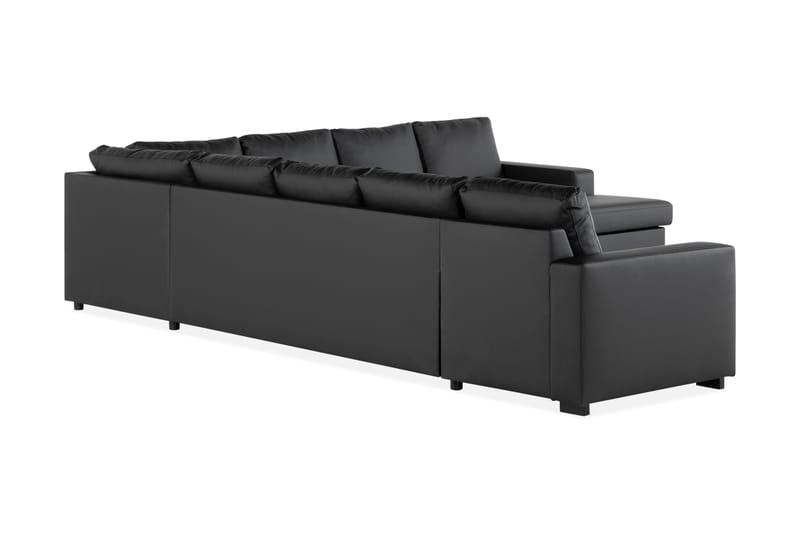 Crazy 7-sits Vändbar U-formad XX-Large Hörnsoffa med divan i Konstläder - Svart - Möbler - Vardagsrum - Soffor - Hörnsoffor