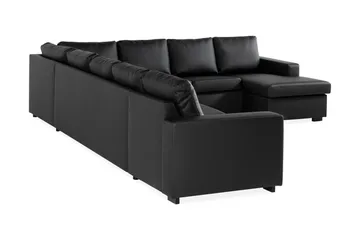 Crazy 7-sits Vändbar U-formad XX-Large Hörnsoffa med divan i Konstläder - Svart - Möbler - Vardagsrum - Soffor - Hörnsoffor