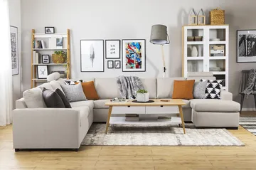 Crazy 7-sits Vändbar U-formad XX-Large Hörnsoffa med divan i Tyg - Beige - Möbler - Vardagsrum - Soffor - Hörnsoffor
