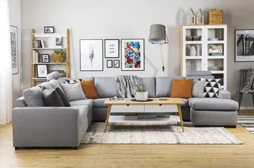 Crazy 7-sits Vändbar U-formad XX-Large Hörnsoffa med divan i Tyg - Grå - Möbler - Vardagsrum - Soffor - Hörnsoffor