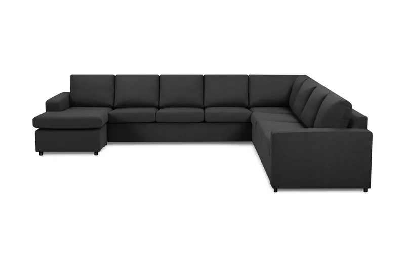 Crazy 7-sits Vändbar U-formad XX-Large Hörnsoffa med divan i Tyg, Mörkgrå / Antracit