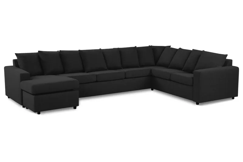 Crazy 7-sits Vänstervänd U-formad XX-Large Hörnsoffa med divan i Tyg - Antracit - Möbler - Vardagsrum - Soffor - Hörnsoffor