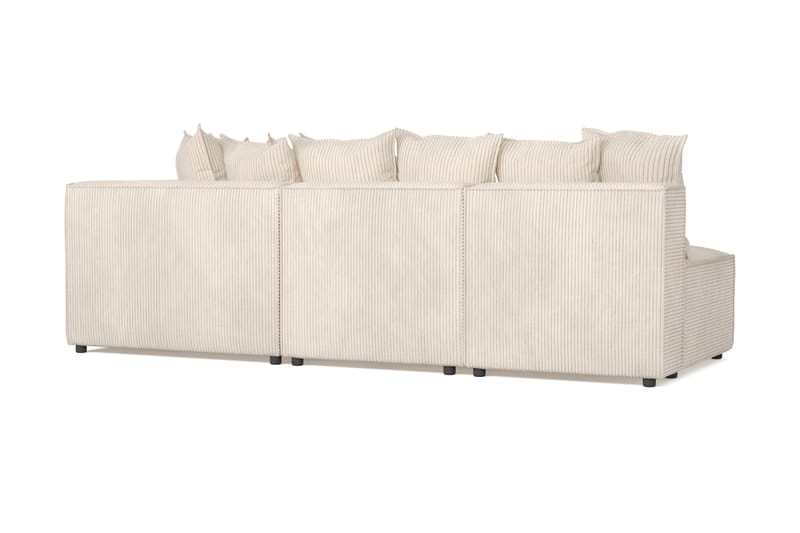 Cubo 5-sits L-formad Djup Modulhörnsoffa i Manchester - Beige - Möbler - Vardagsrum - Soffor - Hörnsoffor