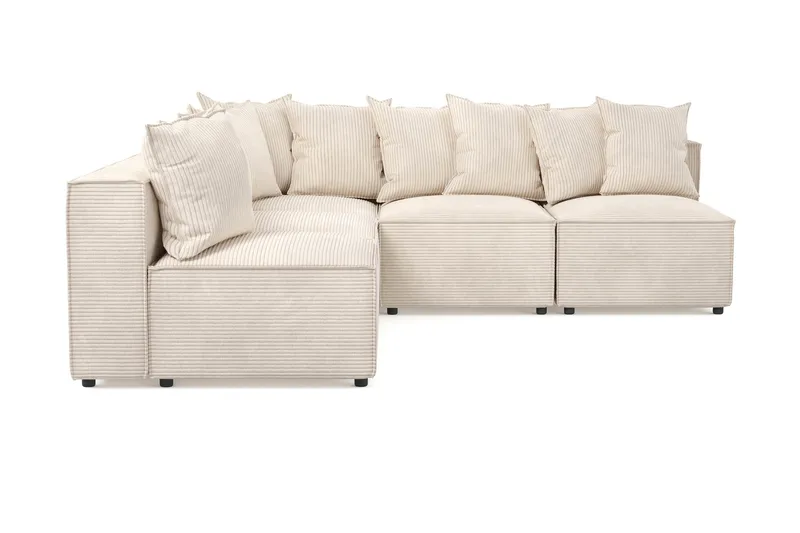 Cubo 5-sits L-formad Djup Modulhörnsoffa i Manchester - Beige - Möbler - Vardagsrum - Soffor - Hörnsoffor