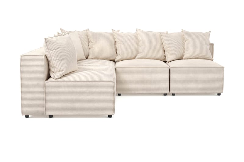 Cubo 5-sits L-formad Djup Modulhörnsoffa i Manchester - Beige - Möbler - Vardagsrum - Soffor - Hörnsoffor