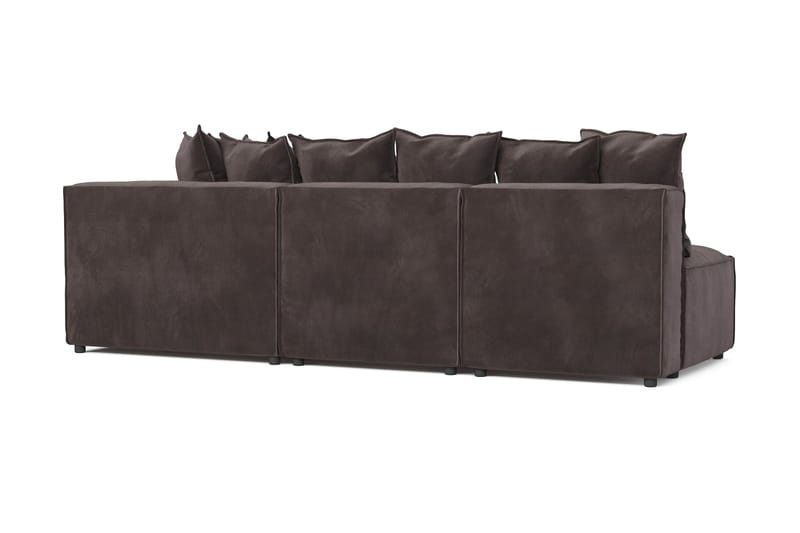 Cubo 5-sits L-formad Djup Modulhörnsoffa i Sammet - Mörkgrå - Möbler - Vardagsrum - Soffor - Hörnsoffor