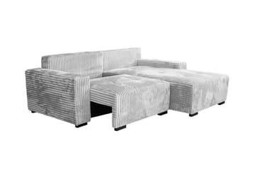 Denegal 3-sits Vänstervänd Bäddsoffa 130x190 cm med Förvaring i Sammet - Grå - Möbler - Vardagsrum - Bäddsoffor - Bäddsoffa divan