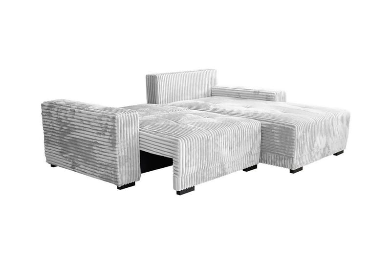 Denegal 3-sits Vänstervänd Divansoffa 237 cm med Förvaring i Sammet - Grå - Möbler - Vardagsrum - Soffor - Divansoffa & schäslong