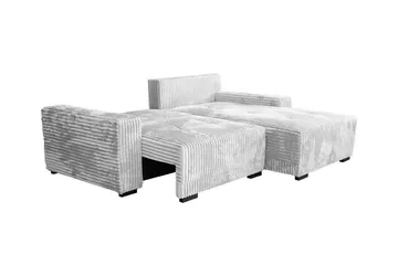 Denegal 3-sits Vänstervänd Divansoffa 237 cm med Förvaring i Sammet - Gräddvit - Möbler - Vardagsrum - Soffor - Divansoffa & schäslong
