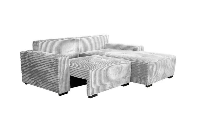 Denegal 3-sits Vänstervänd Divansoffa 237 cm med Förvaring i Sammet - Gräddvit - Möbler - Vardagsrum - Soffor - Divansoffa & schäslong