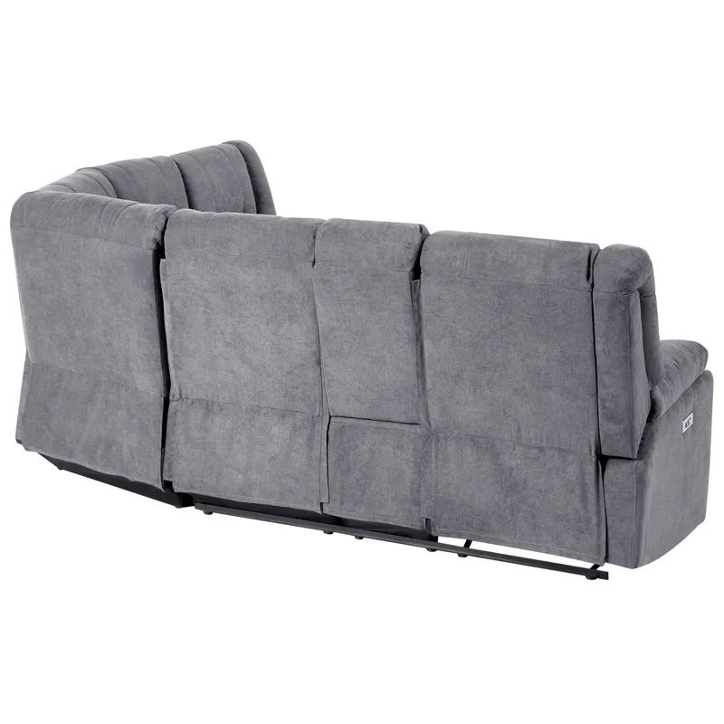 Hörnsoffa Elektrisk Rokke - Mörkgrå - Möbler - Vardagsrum - Soffor - Reclinersoffor & Biosoffor
