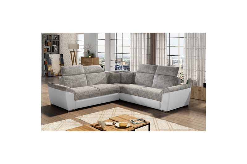 Hörnsoffa Eltap Federico 266x102x266 cm - Berlin 01, Mjuk 17, Grå, Universell - Möbler - Vardagsrum - Soffor - Skinnsoffor