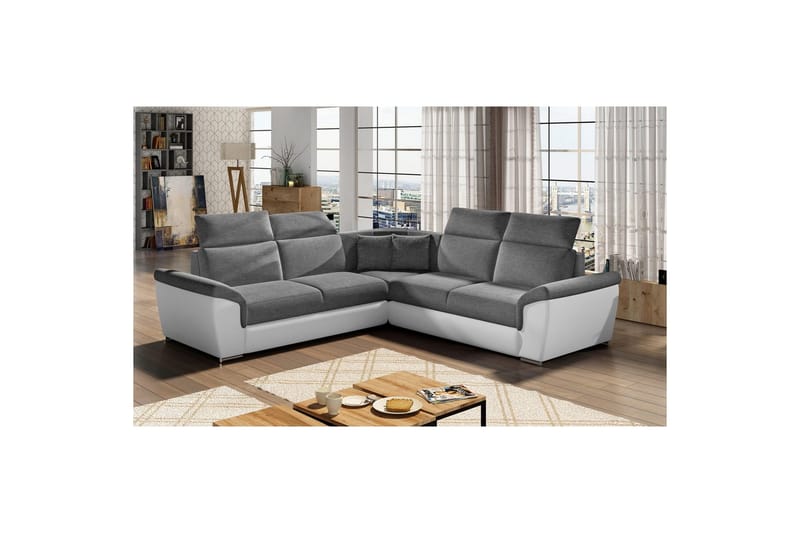 Hörnsoffa Eltap Federico 266x102x266 cm - Sawana 05, Soft 17, Mörkgrå, Universell - Möbler - Vardagsrum - Soffor - Skinnsoffor