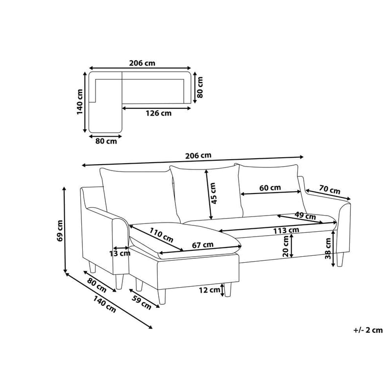 Hörnsoffa Elvenes - Grönt, mörkt trä/Högervänd - Möbler - Vardagsrum - Soffor - Hörnsoffor