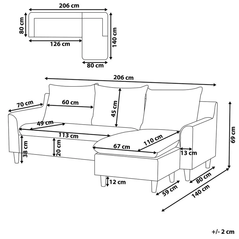 Hörnsoffa Elvenes - Grönt, mörkt trä/Vänstervänd - Möbler - Vardagsrum - Soffor - Hörnsoffor