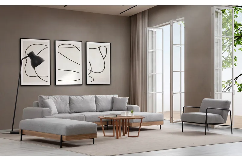 Eti Hörnsoffa 3-sits - Grå - Möbler - Vardagsrum - Soffor - Hörnsoffor