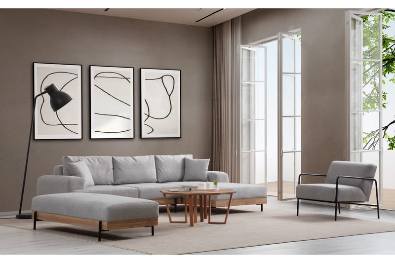 Eti Hörnsoffa 3-sits - Grå - Möbler - Vardagsrum - Soffor - Hörnsoffor