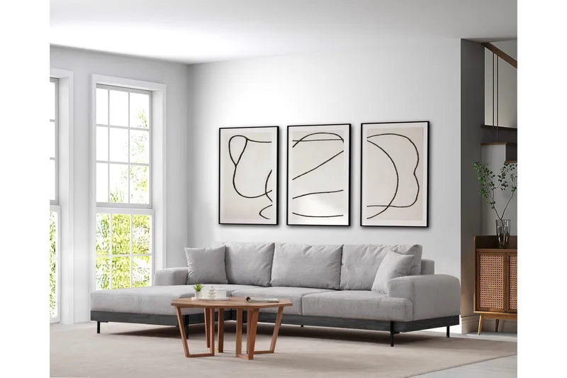 Eti Hörnsoffa 3-sits - Grå - Möbler - Vardagsrum - Soffor - Divansoffa & schäslong