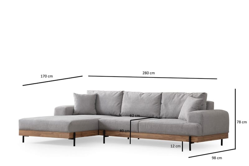 Eti Hörnsoffa 3-sits - Grå - Möbler - Vardagsrum - Soffor - Hörnsoffor