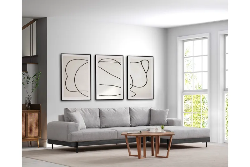 Eti Hörnsoffa 3-sits - Grå - Möbler - Vardagsrum - Soffor - Divansoffa & schäslong