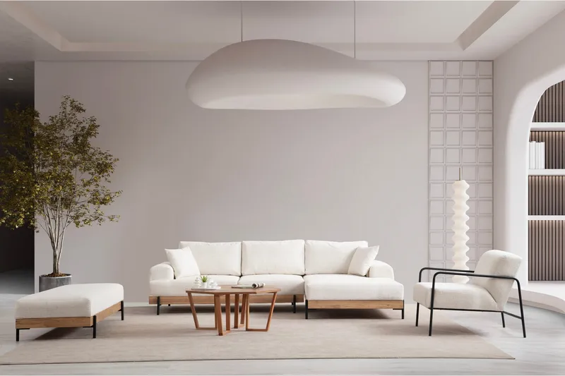 Eti Hörnsoffa 3-sits - Vit - Möbler - Vardagsrum - Soffor - Divansoffa & schäslong