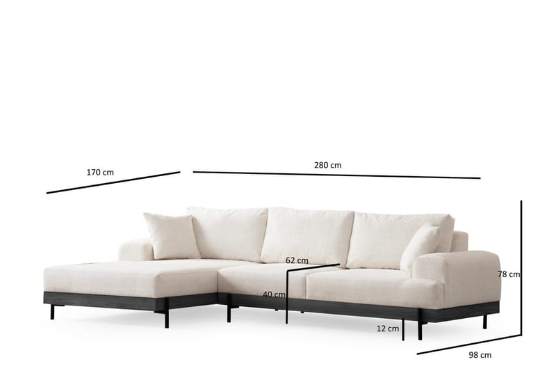 Eti Hörnsoffa 3-sits - Vit - Möbler - Vardagsrum - Soffor - Divansoffa & schäslong