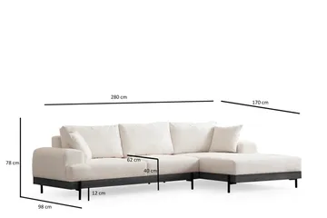 Eti Hörnsoffa 3-sits - Vit - Möbler - Vardagsrum - Soffor - Divansoffa & schäslong