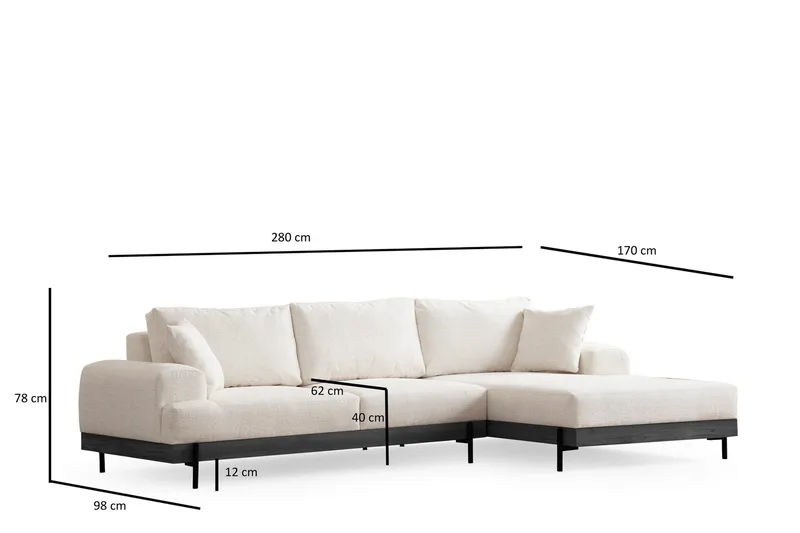 Eti Hörnsoffa 3-sits - Vit - Möbler - Vardagsrum - Soffor - Divansoffa & schäslong