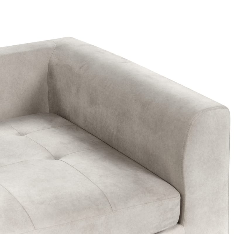 Hörnsoffa Flam - Grå, svart/Högervänd/Sammet - Möbler - Vardagsrum - Soffor - Hörnsoffor