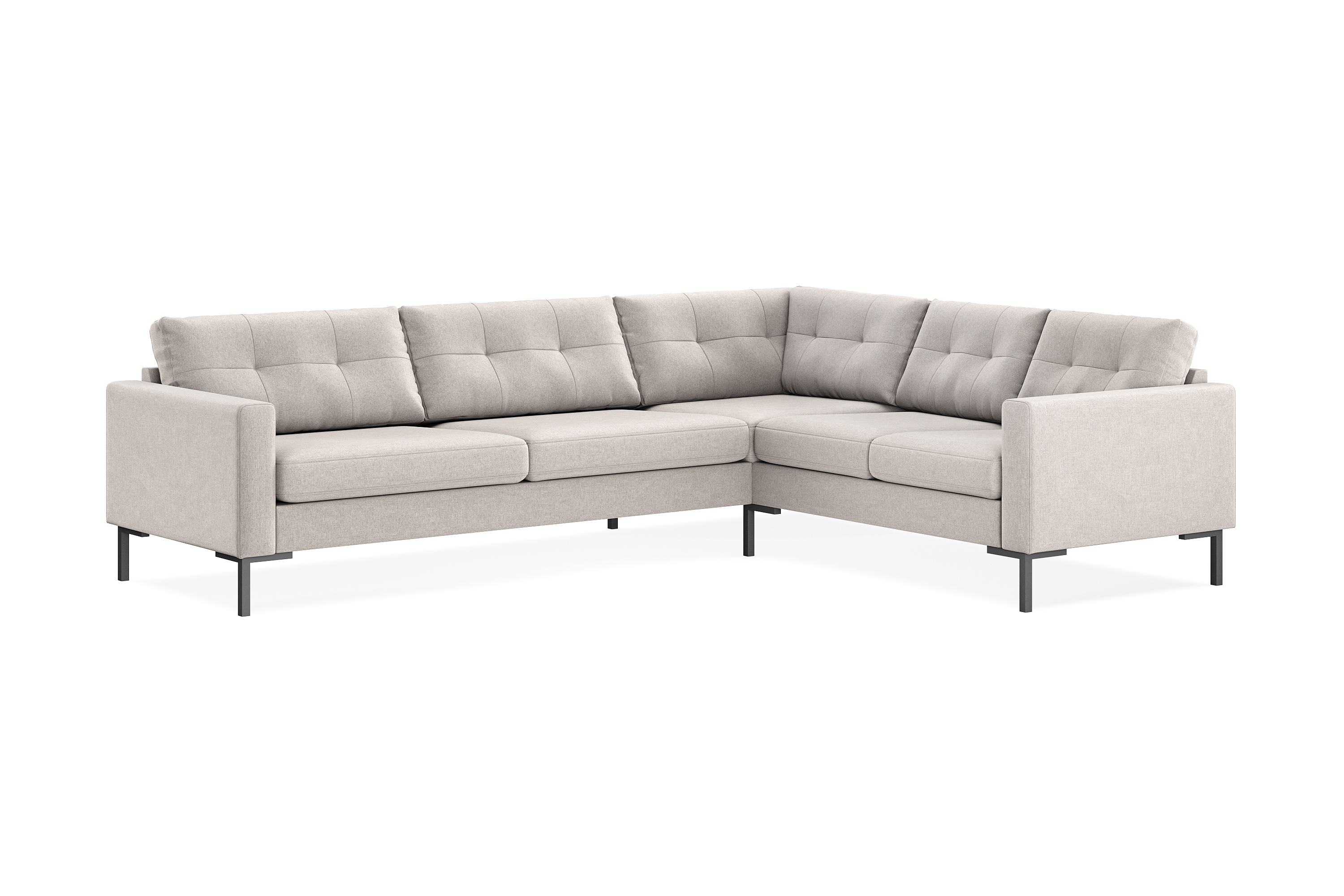 frillestad 5-sits högervänd l-formad hörnsoffa i tyg - beige