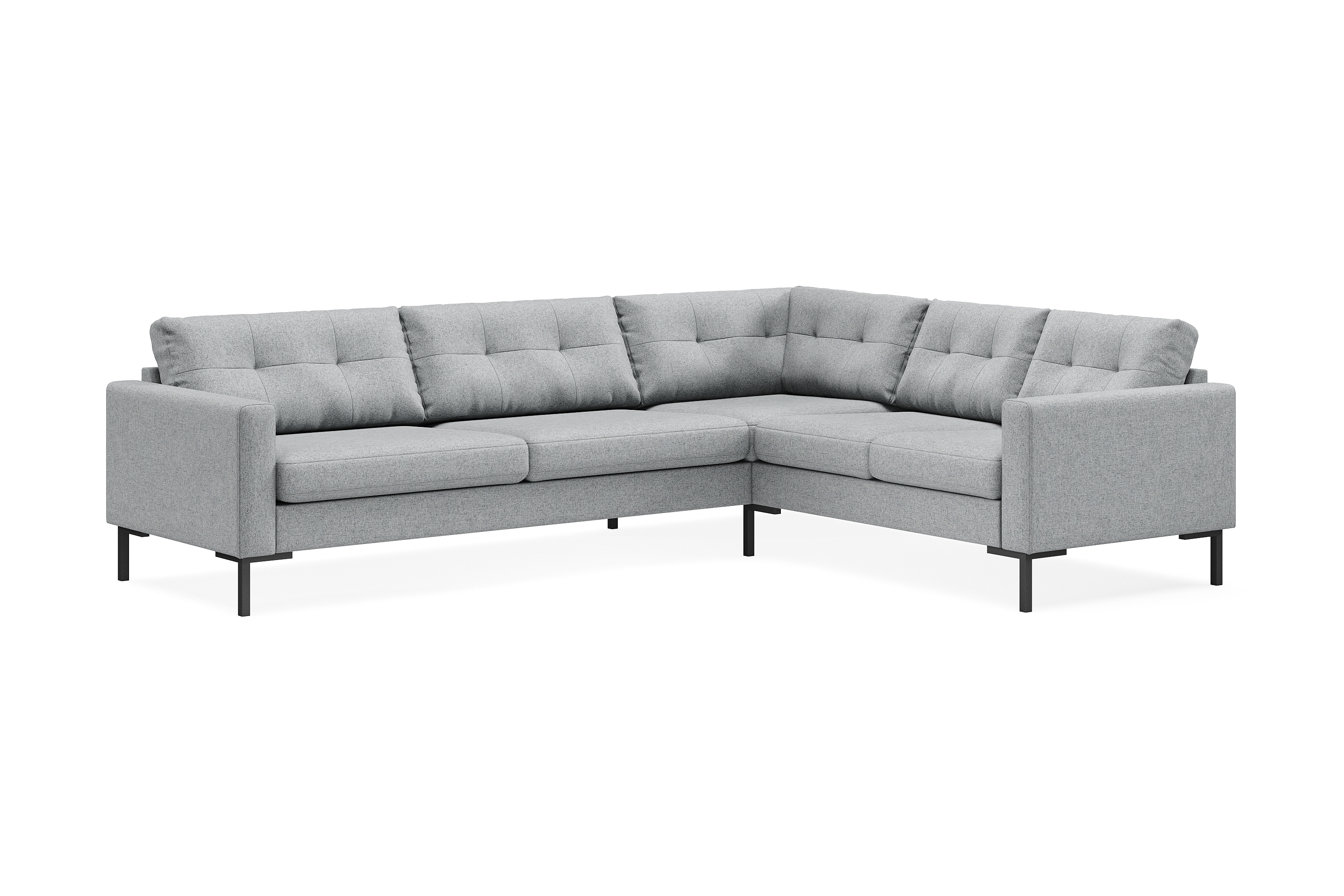 frillestad 5-sits högervänd l-formad hörnsoffa i tyg - grå