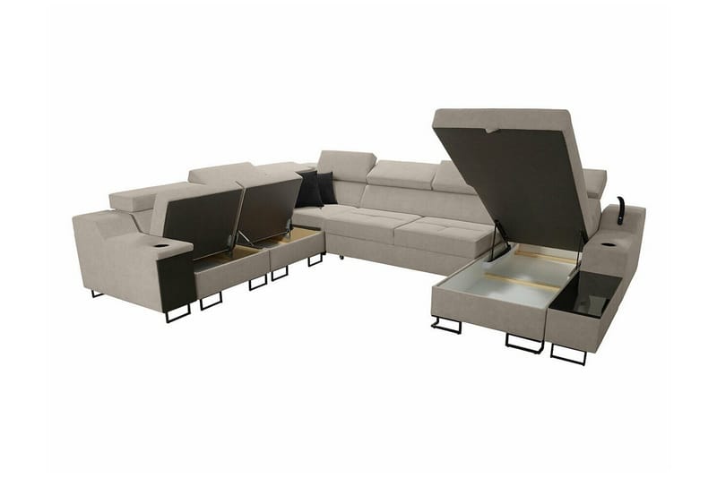 Galbally 5-sits Hörnsoffa Black - Möbler - Vardagsrum - Bäddsoffor - Hörnbäddsoffa