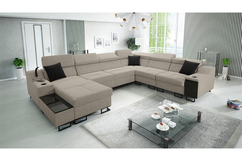 Galbally 5-sits Hörnsoffa NO_BRAND beige - Möbler - Vardagsrum - Soffor - Hörnsoffor