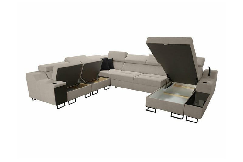 Galbally 5-sits Hörnsoffa NO_BRAND beige - Möbler - Vardagsrum - Soffor - Hörnsoffor