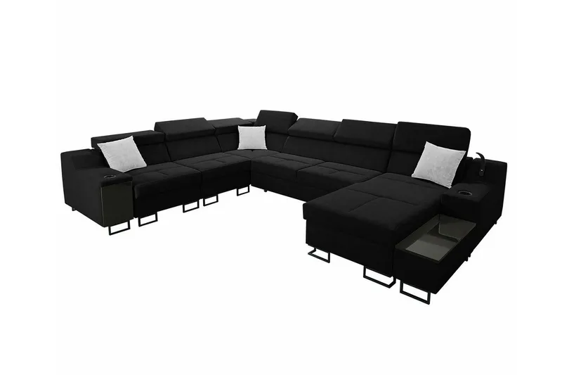 Galbally 5-sits Hörnsoffa NO_BRAND Black - Möbler - Vardagsrum - Soffor - Hörnsoffor