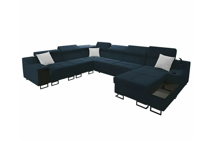 Galbally 5-sits Hörnsoffa NO_BRAND Dark blue