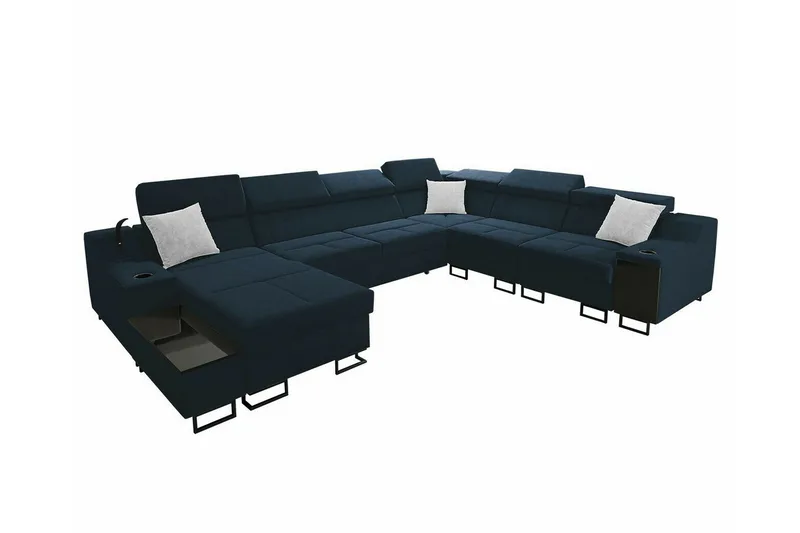 Galbally 5-sits Hörnsoffa NO_BRAND Dark blue