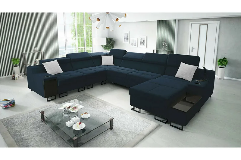 Galbally 5-sits Hörnsoffa NO_BRAND Dark blue - Möbler - Vardagsrum - Soffor - Hörnsoffor