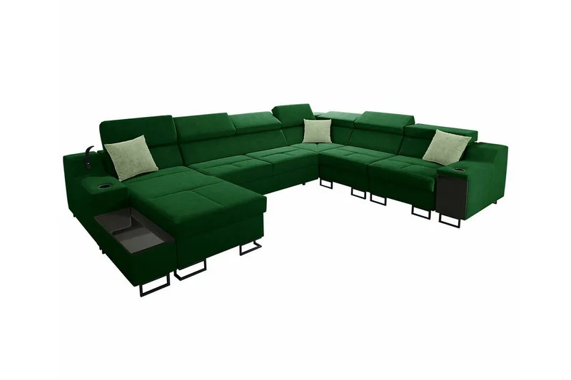 Galbally 5-sits Hörnsoffa NO_BRAND Dark green