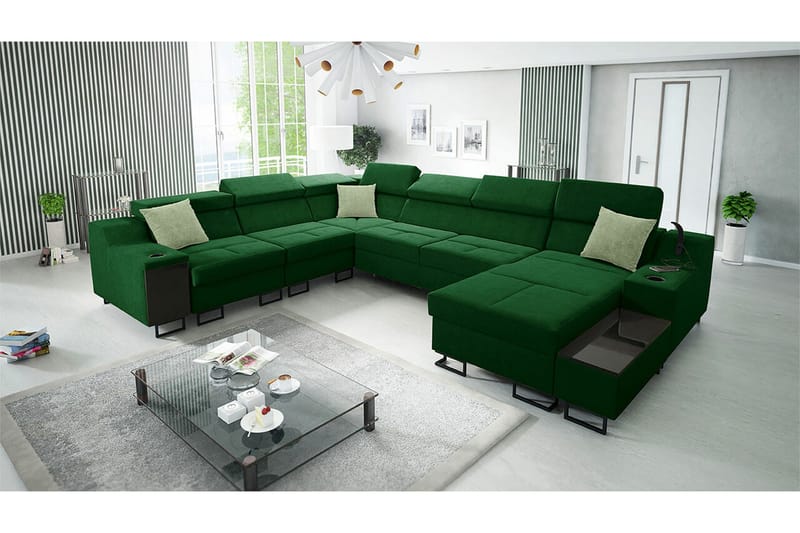 Galbally 5-sits Hörnsoffa NO_BRAND Dark green - Möbler - Vardagsrum - Soffor - Hörnsoffor